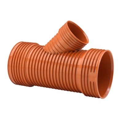 Uponor Infra UltraRib 2 PP-gren 250x200mm 45° med 3 anslutningar