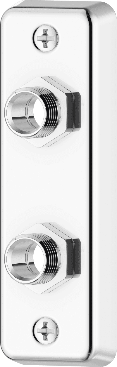 Dubbel väggbricka för Cu-rör, 15-1/2", Mässing förkromad, FM Mattsson