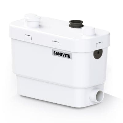 SANIFLO SANIVITE + BDT-pump för gråvatten - 400W, 4 inloppsanslutningar, vit
