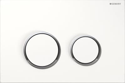 Geberit Omega20 Vit Tryckplatta för Dubbelspolning, Rund Design