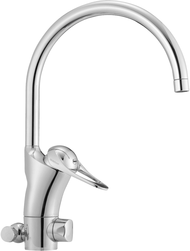 FM Mattsson 9000E II köksblandare med golv- och bänkdiskmaskinanslutning, krom