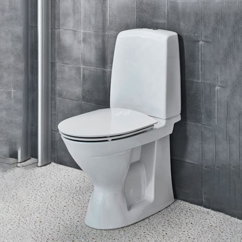 Ifö Spira 6260 WC-stol – 4/2 L, dolt S-lås, vit, hårdsits med mjukstängning