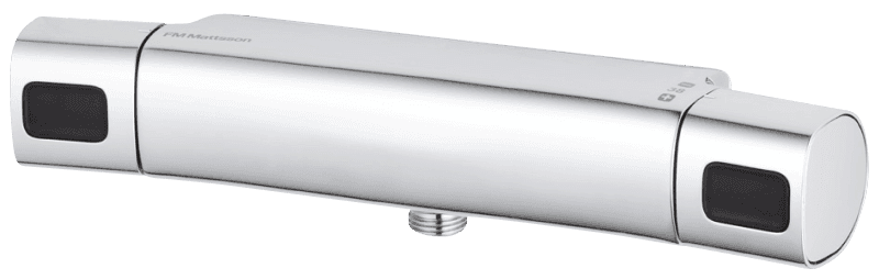 FM Mattsson Siljan Termostat Duschblandare Förkromad 150 c/c Med Utlopp Nedåt