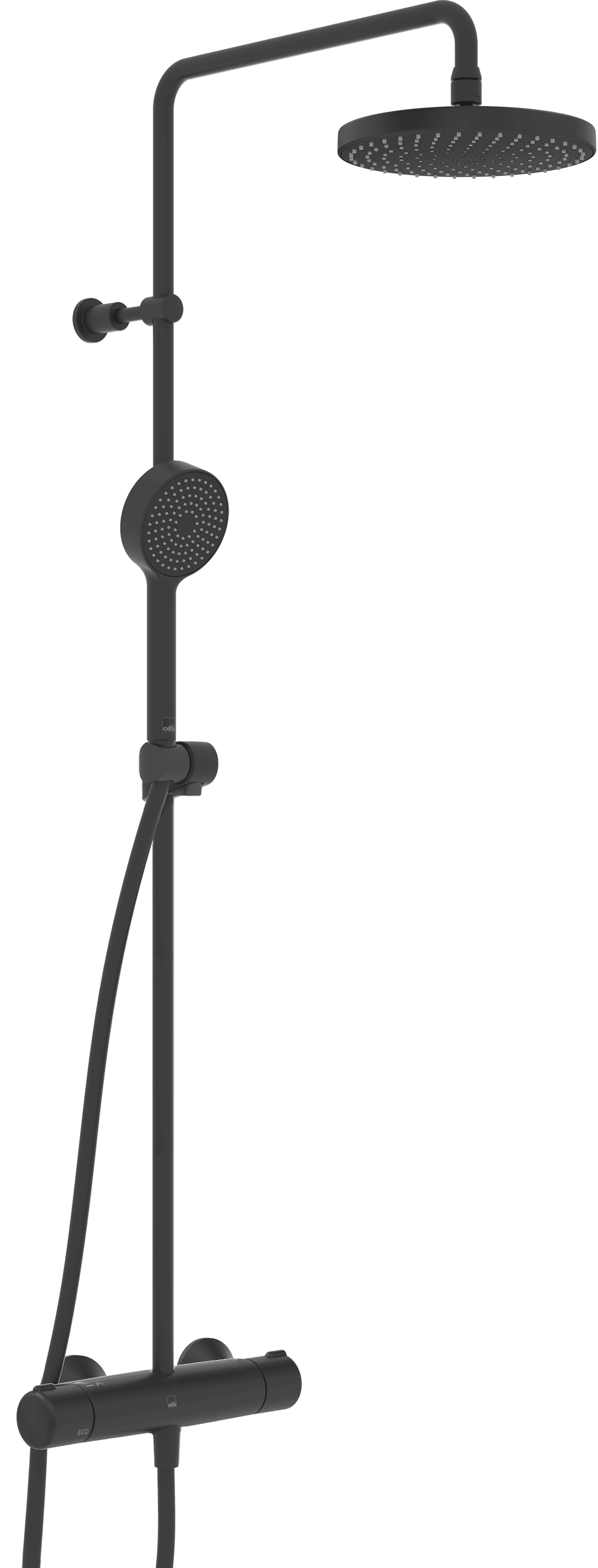 Oras Nova Rain 7402-33 Takduschset Ø200mm Matt Svart - RSK 8283130