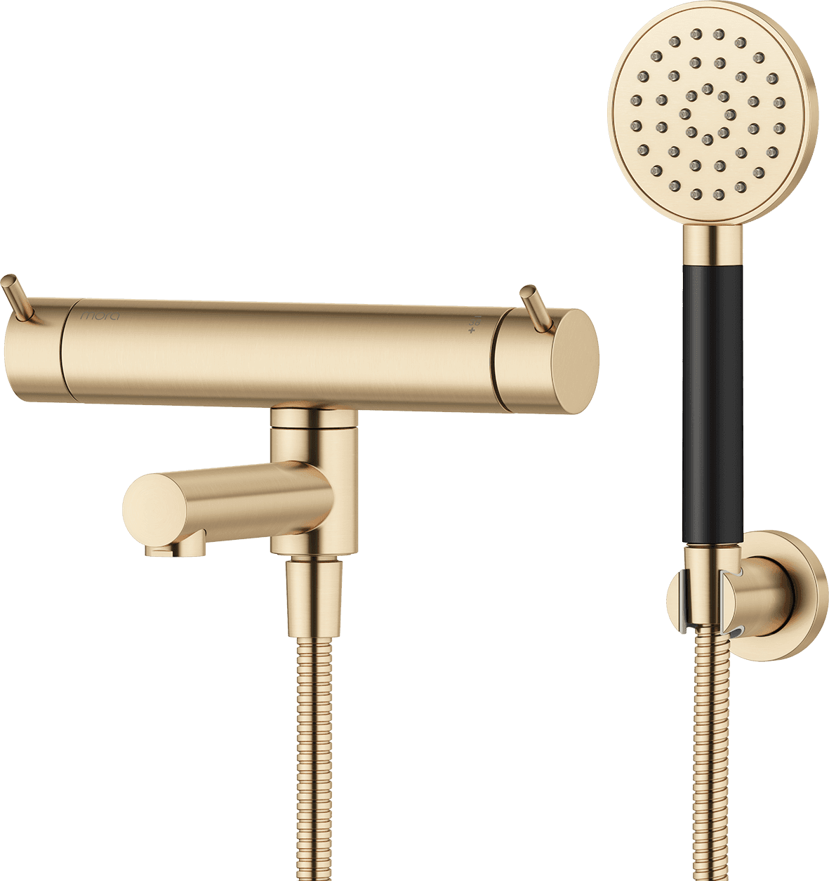 FM Mattsson INXX II Badkarsblandare med termostat, borstad mässing